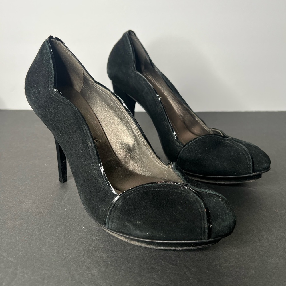 BCBGMaxAzria Adely Black Suede Pumps, 8B